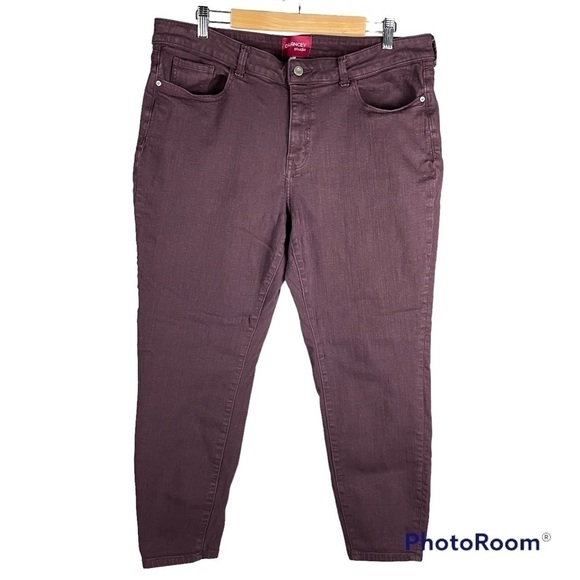 DELANCEY Studio Wine Colored Stretchy Skinny Jeans - Picture 1 of 10